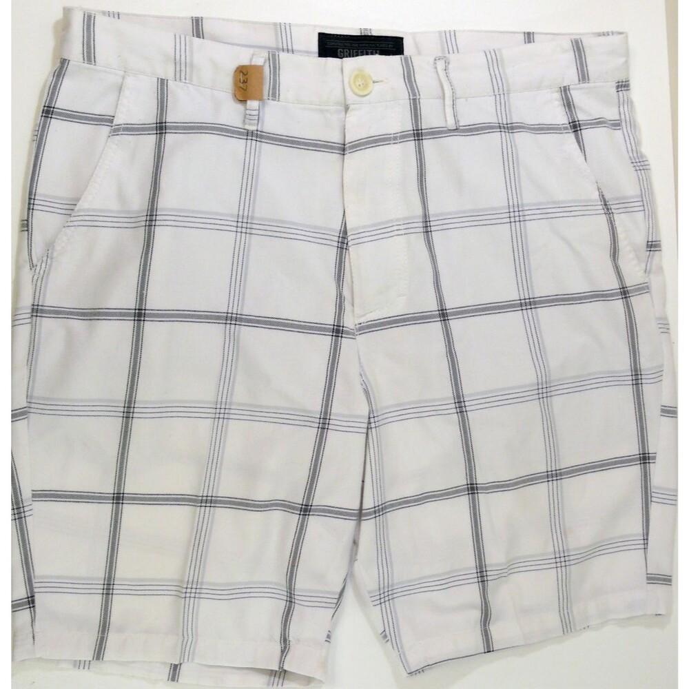 GRIFFITH brand Bermuda Shorts white gray Plaid Summer Vacation size 36